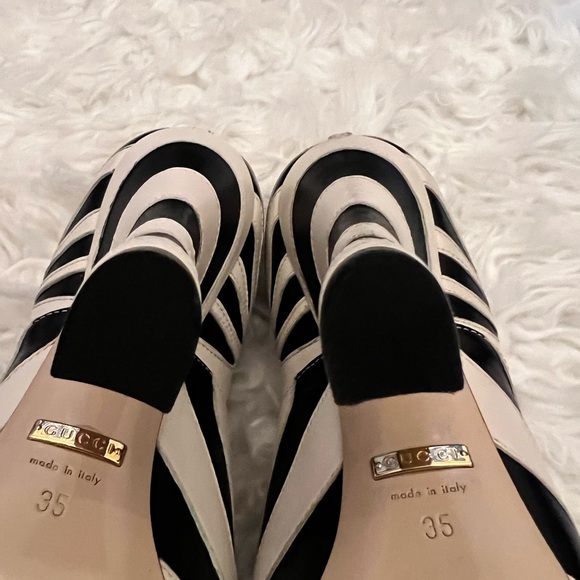 GUCCI LESLEY ZEBRA-INLAY MARYJANE WITH PEARLS PUMP HEELS SIZE 35 - Picture 8 of 10